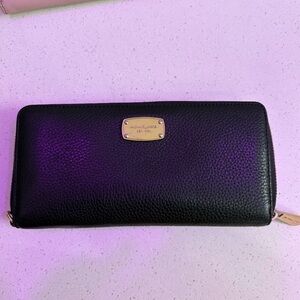 Michael Kors Black Pebbled Leather Wallet